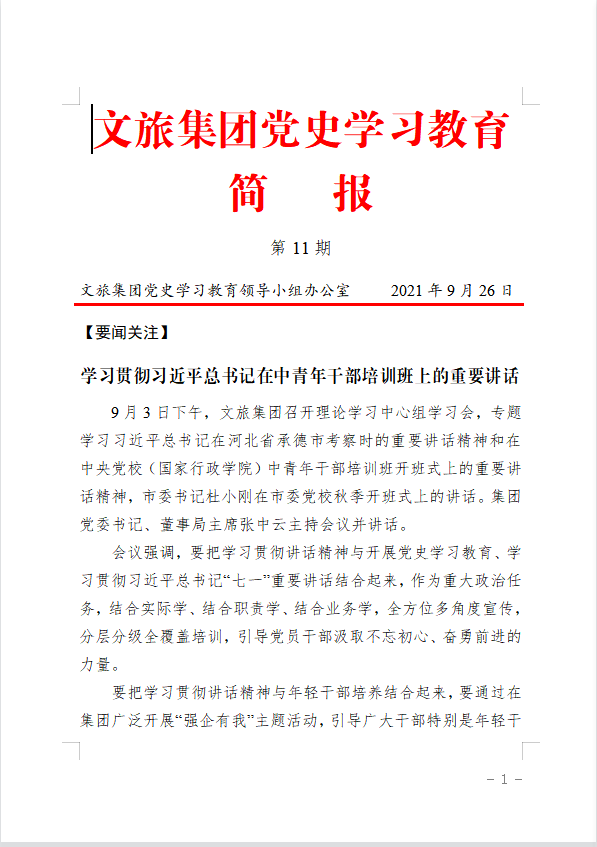 文旅集团党史学习教育简报（第11期）