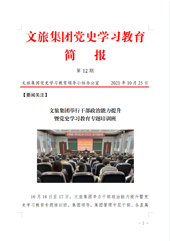 文旅集团党史学习教育简报（第12期）
